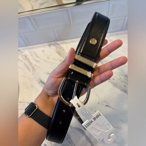 Nine West Black Belt with Gold Accents NWT Size L‎